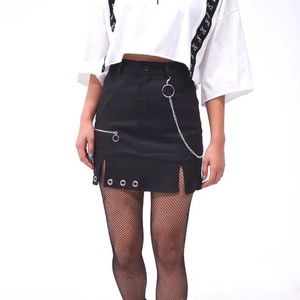 In Control Chain Hoop Detail Mini Skirt